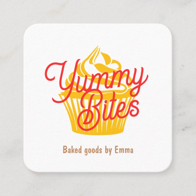 Carte De Visite Carré Cupcake ou Cookie (Devant)