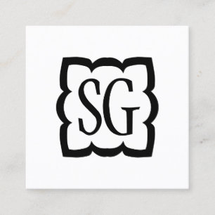 Carte De Visite Carré Curvy Box 03 - Initiales