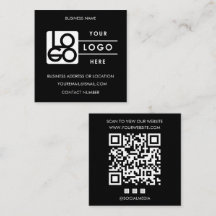 Custom Logo Black QR Code Website Social Media