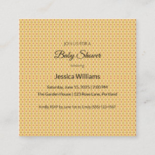 Carte De Visite Carré Cute Boho Baby shower Sexe Neutre, Personnalisable