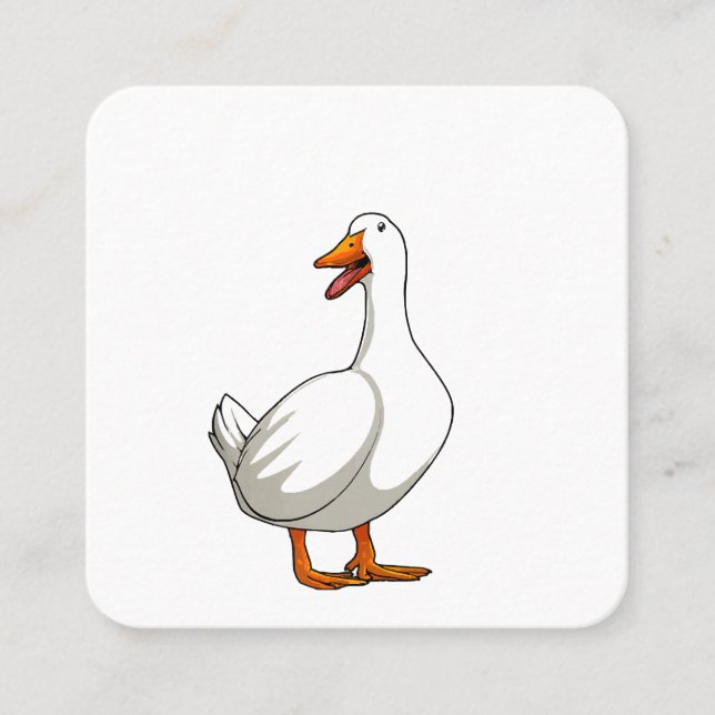 Carte De Visite Carré Cute Duck Design Hommes sauvagine Oiseau Animaux A (Devant)