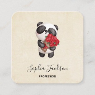 Carte De Visite Carré Cute Panda