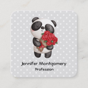 Carte De Visite Carré Cute Panda