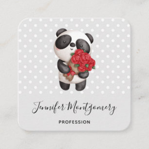 Carte De Visite Carré Cute Panda