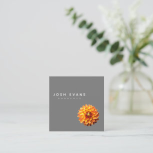 Carte de visite Carré Dahlia Floral Minimaliste