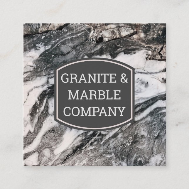 Carte De Visite Carré dalle marbrée | Granite (Devant)