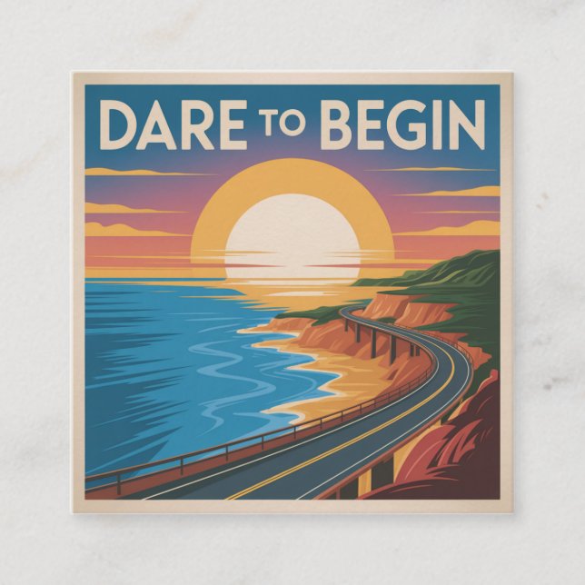 Carte De Visite Carré Dare To Begin (Devant)