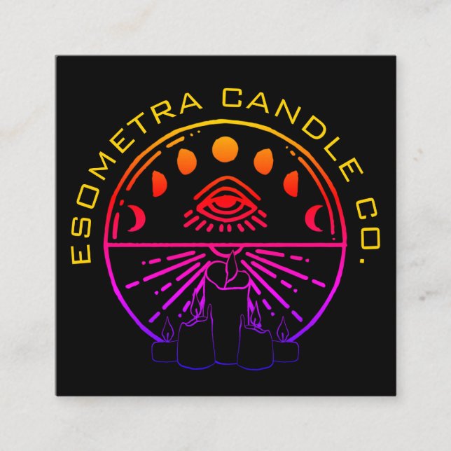 Carte De Visite Carré Dark Neon Esoteric Artisan Candle Company (Devant)