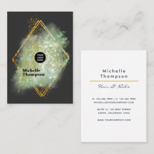 Carte de visite Carré de Bokeh Black et Gold