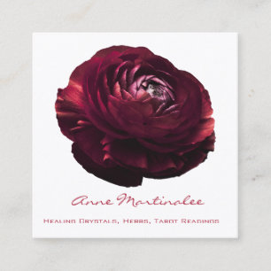 Carte de visite Carré de fleurs rose Burgandy