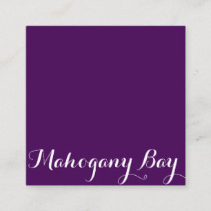 Carte de visite carré de manuscrit en aubergine