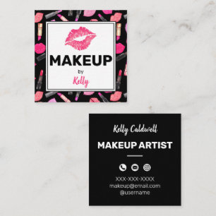 Carte de visite Carré de maquillage aquarelle