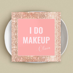 Carte de visite Carré de maquillage rose Rose Gold