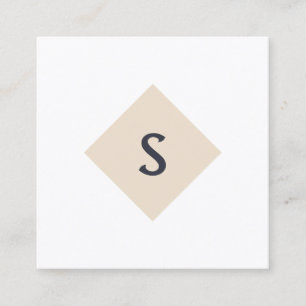 Carte de visite carré de monogramme pour petites e