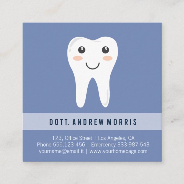 Carte de visite carré de sourire de dent de (Devant)