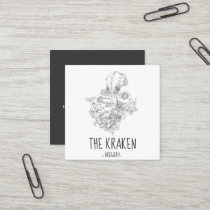 Carte de visite carré de Steampunk Kraken