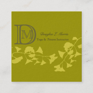 Carte De Visite Carré Décoré d'un monogramme professionnel élégant de