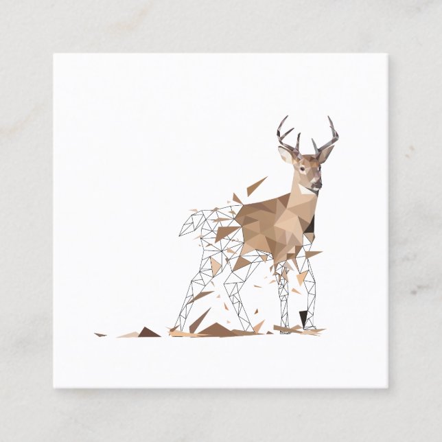 Carte De Visite Carré Deer Polygon Art (Devant)