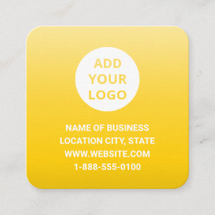 Carte De Visite Carré Dégradé Ombre Jaune moderne Logo Personnalisé Code