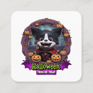 Carte De Visite Carré Déguisement de chiot pour Halloween