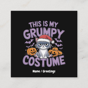 Carte De Visite Carré Déguisement Halloween de Grumpy Cat, drôle d'anima