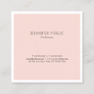 Carte De Visite Carré Design élégant Design simple Design tendance rose 
