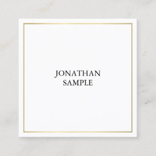 Carte De Visite Carré Design élégant Elite tendance Gold Plain Moderne C