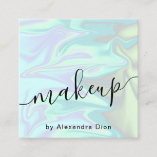 Carte De Visite Carré Design élégant et élégant maquillage holographique