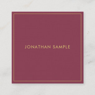 Carte De Visite Carré Design élégant et tendance Monogram Plain Premium 