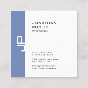 Carte De Visite Carré Design élégant moderne Monogramme Plaine tendance