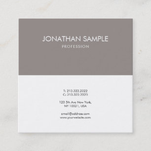 Carte De Visite Carré Design graphique élégant et créatif Brown blanc