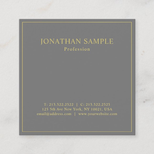 Carte De Visite Carré Design moderne branché Design Premium Silk Deluxe (Devant)