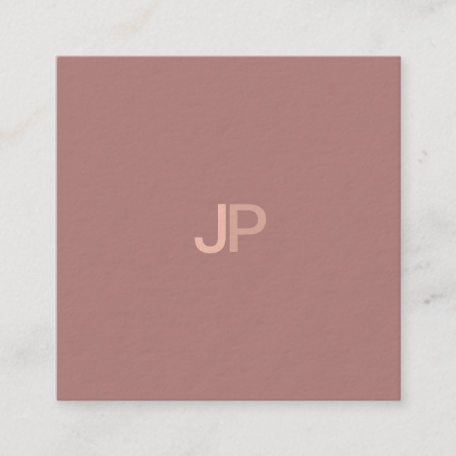 Carte De Visite Carré Design moderne et élégant Design Monogramme Luxe o (Devant)
