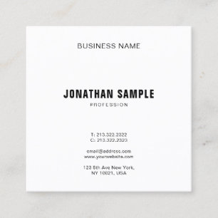 Carte De Visite Carré Design moderne minimaliste professionnel élégant