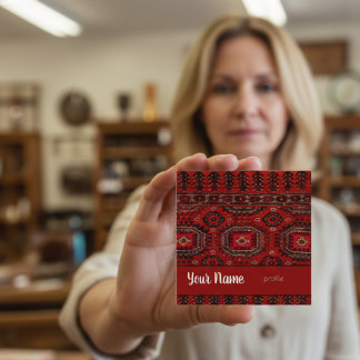 Carte De Visite Carré Design oriental antique du tapis