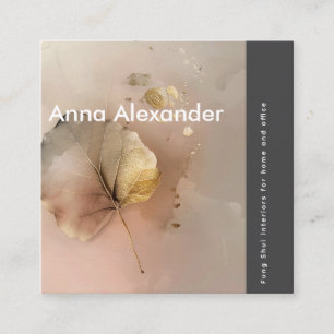 Carte De Visite Carré Design rose sérénité 3