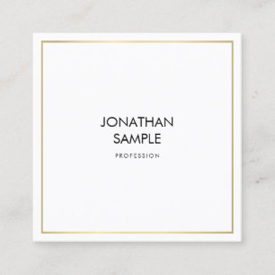 Carte De Visite Carré Design simple et tendance Design élégant Gold Prof
