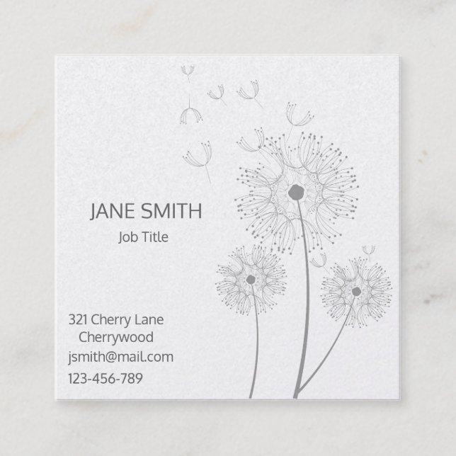 Carte De Visite Carré Design simple moderne floral personnalisable (Devant)