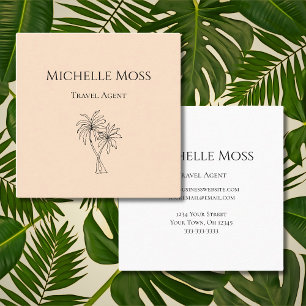 Carte De Visite Carré Dessin de feuillus tropicaux modernes