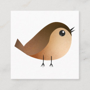 Carte De Visite Carré Dessin d'Oiseau de Bruant