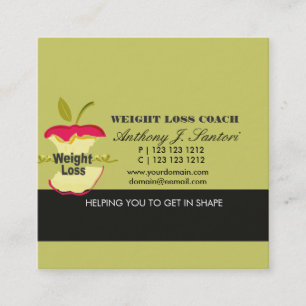 Carte De Visite Carré Diététicien de l'entraîneur Apple Fitness pour 