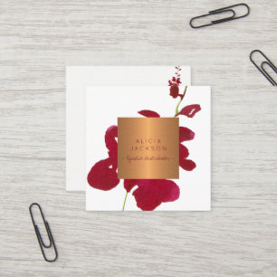 Carte De Visite Carré Distributeur de rouge rouge à rouge rose en cuivre