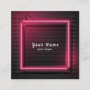 Carte De Visite Carré DJ Colorful Neon Lights Vibrant - Stand Out