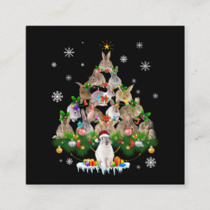 Carte De Visite Carré Don Bunny  Grosse Neige de l'arbre de Noël de lapi