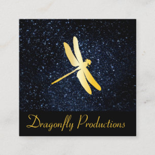 Carte De Visite Carré Dragonfly or / Ciel nocturne