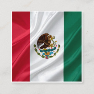 Carte De Visite Carré Drapeau du Mexique