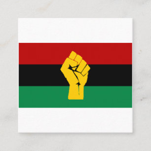 Carte De Visite Carré Drapeau panafricain Black Power