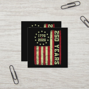 Carte De Visite Carré Drapeau Usa 250e Anniversaire