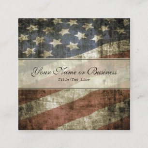 Carte De Visite Carré Drapeau vintage patriotique américain