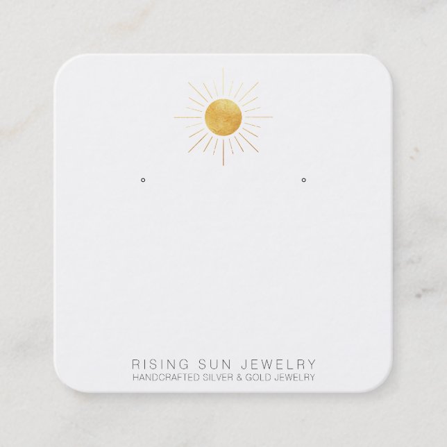 Carte De Visite Carré *~* EARRING AFFICHER QR Social Media Icons Sun  (Devant)